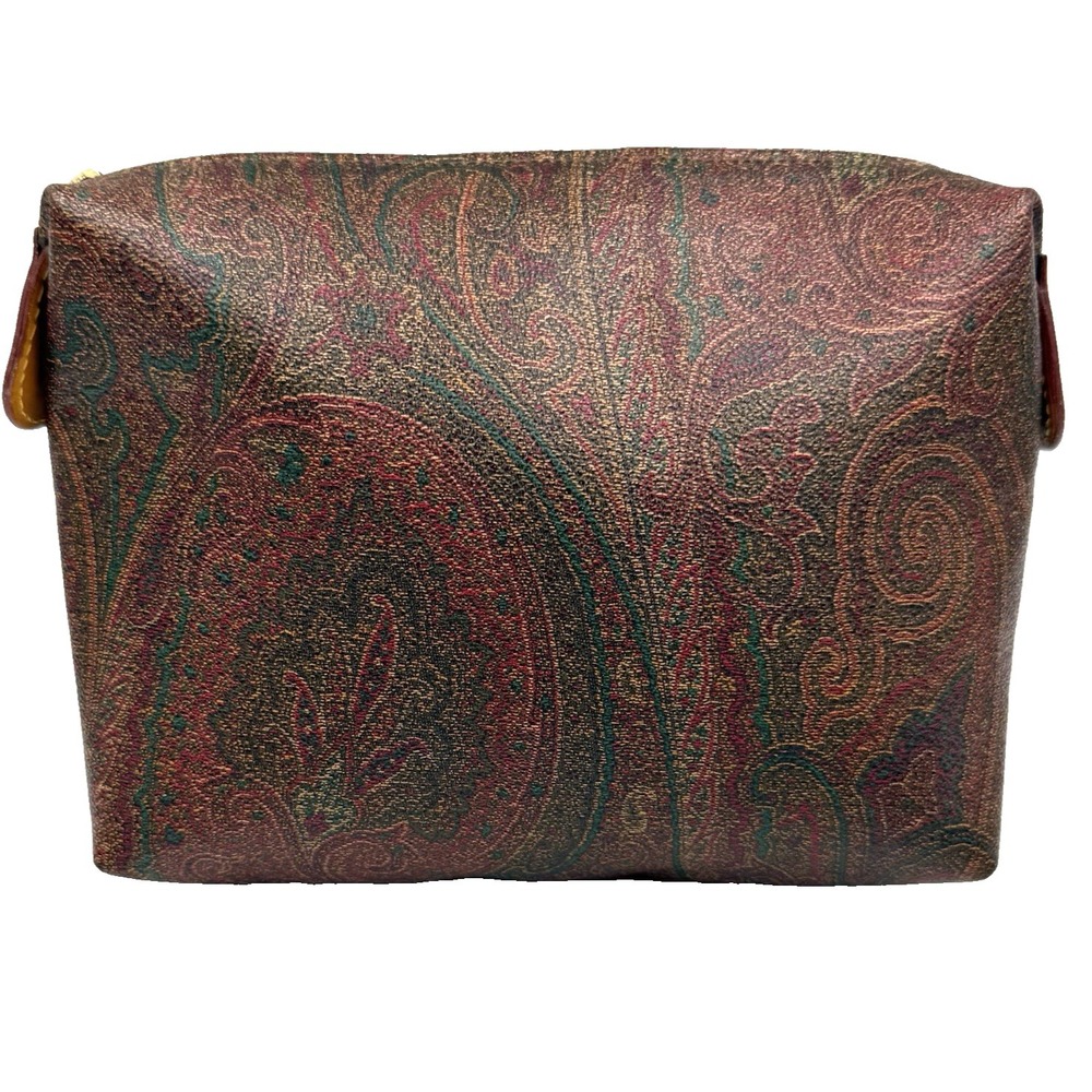 Authentic Etro Paisley Cosmetic Bag Italy Multicolor Makeup Pouch Zip Clutch - Picture 3 of 16